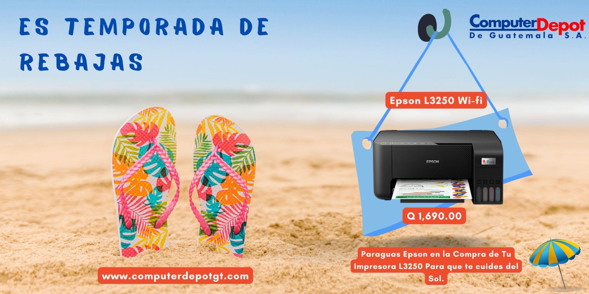 Banner playa ofertas verano Colorido alegre (1)