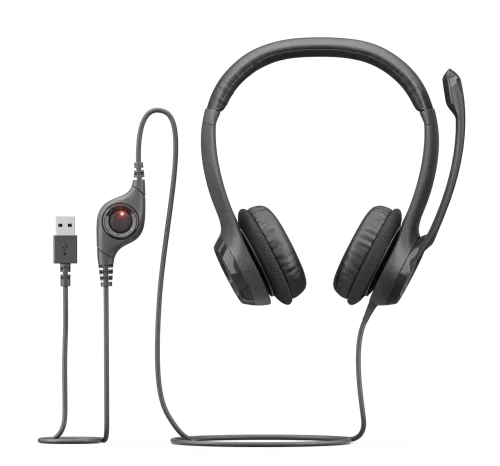H390 Logitech Audífonos con Micrófono Alambrico USB Negro - Imagen 1