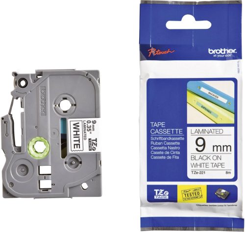 Cinta Laminada Brother TZE-221 0.35in 26.2  3/8 in 9mm X 8m